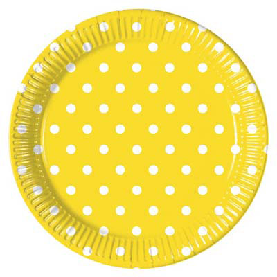 PIATTI 20 CM POIS GIALLO